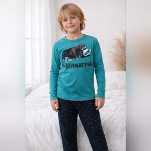 Crazy 8 Boys 2-Piece Pajama Set Size 10 Long Sleeve “Hibernating” #1045